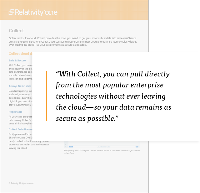 RelativityOne Collect overview graphic
